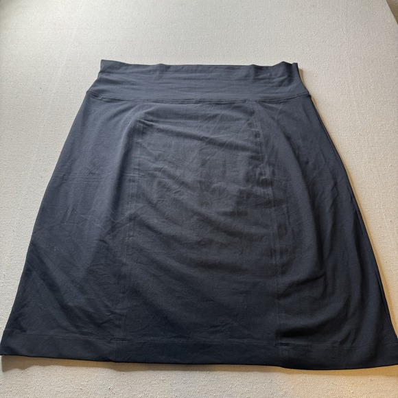 Lori Goldstein Women's Black Cotton Stretch Midi A-line Skirt Plus Size 1X - Picture 2 of 7